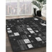 Machine Washable Transitional Midnight Gray Rug in a Family Room, wshpat565gry