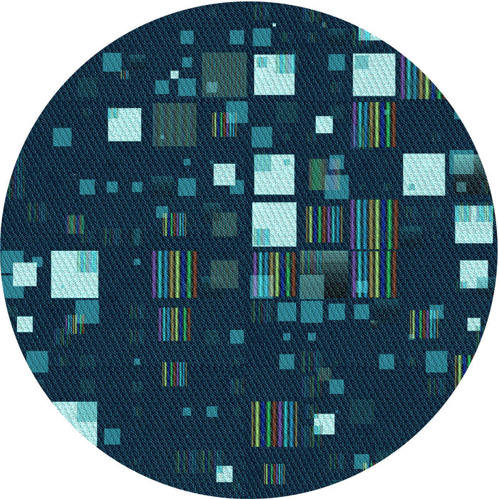 Square Patterned Night Blue Rug, pat565lblu