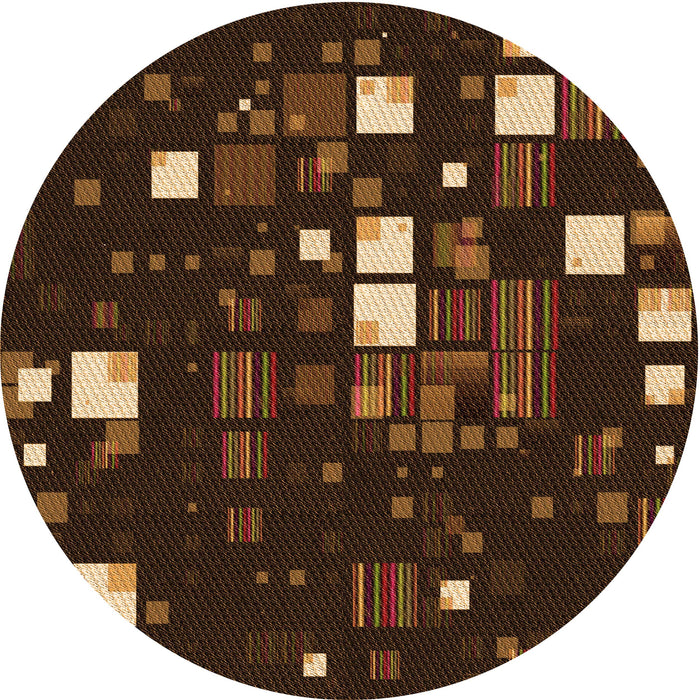 Square Patterned Light Brown Rug, pat565org