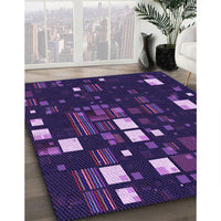 Patterned Purple Violet Purple Rug, pat565pur