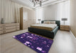 Patterned Purple Violet Purple Rug in a Bedroom, pat565pur