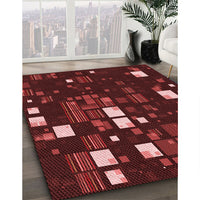 Patterned Chestnut Red Rug, pat565rd