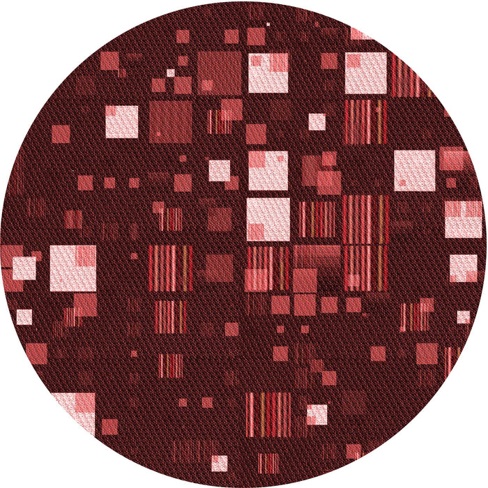 Square Patterned Chestnut Red Rug, pat565rd