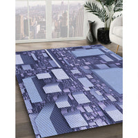 Patterned Deep Periwinkle Purple Rug, pat566blu