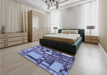 Patterned Deep Periwinkle Purple Rug in a Bedroom, pat566blu