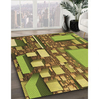 Patterned Dark Bronze Brown Rug, pat566brn