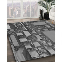 Patterned Gunmetal Gray Rug, pat566gry