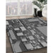 Patterned Gunmetal Gray Rug in Family Room, pat566gry