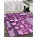 Machine Washable Transitional Dark Magenta Purple Rug in a Family Room, wshpat566pur