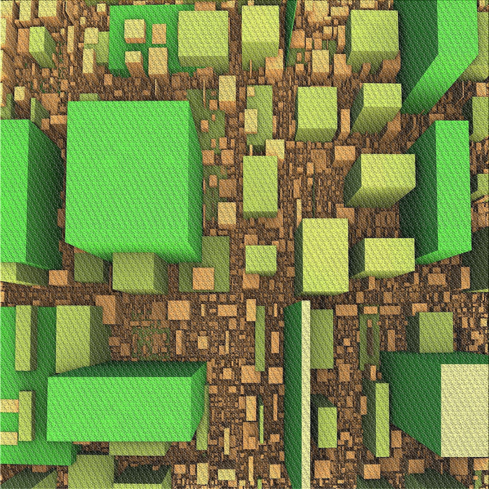 Square Patterned Green Novelty Rug, pat566