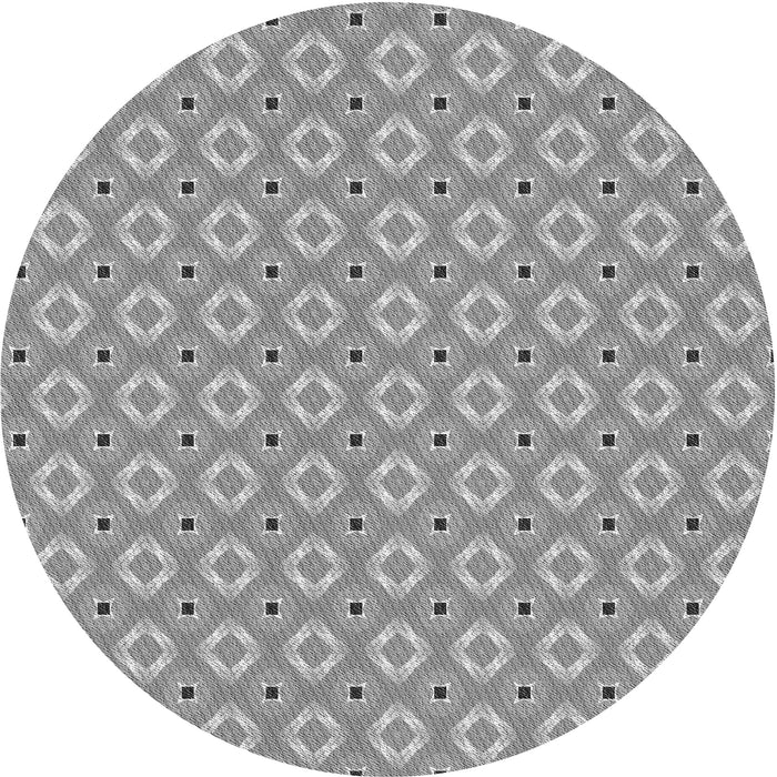 Square Patterned Cloud Gray Rug, pat567gry