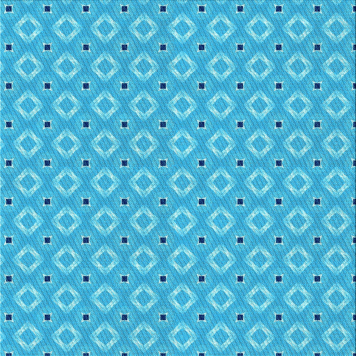 Round Patterned Bright Cyan Blue Rug, pat567lblu