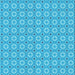 Round Patterned Bright Cyan Blue Rug, pat567lblu