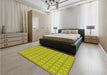 Patterned Dark Golden Brown Rug in a Bedroom, pat567yw