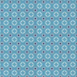 Square Patterned Blue Novelty Rug, pat567