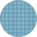 Sideview of Patterned Blue Novelty Rug, pat567