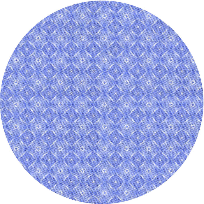 Square Patterned Light Slate Blue Rug, pat568blu