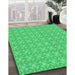 Patterned Neon Green Rug in Family Room, pat568grn