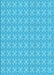 Patterned Bright Cyan Blue Rug, pat568lblu