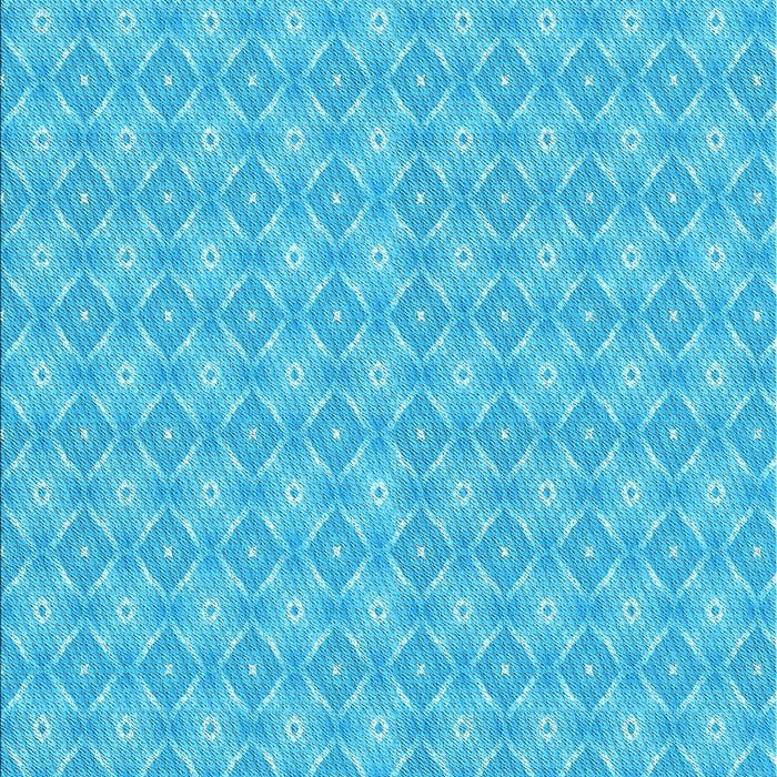 Patterned Bright Cyan Blue Rug, pat568lblu