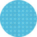 Square Machine Washable Transitional Bright Cyan Blue Rug in a Living Room, wshpat568lblu