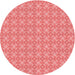 Square Patterned Light Coral Pink Rug, pat568rd