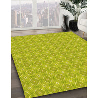 Patterned Pistachio Green Rug, pat568yw