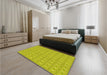 Patterned Pistachio Green Rug in a Bedroom, pat568yw