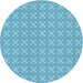 Square Machine Washable Transitional Blue Ivy Blue Rug, wshpat568