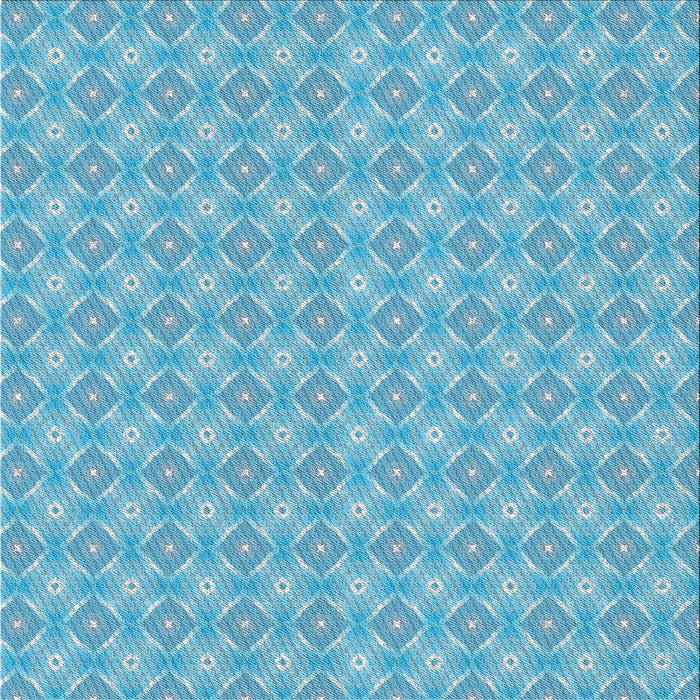 Square Patterned Blue Ivy Blue Novelty Rug, pat568