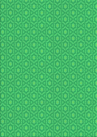 Machine Washable Transitional Neon Green Rug, wshpat569grn