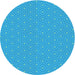 Square Patterned Bright Cyan Blue Rug, pat569lblu