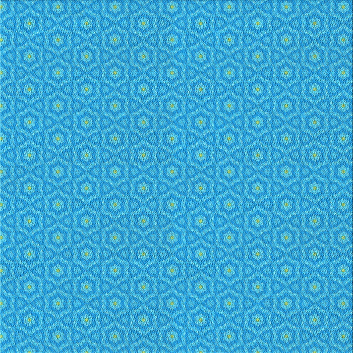 Round Patterned Bright Cyan Blue Rug, pat569lblu