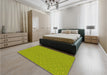 Patterned Neon Yellow Green Rug in a Bedroom, pat569yw