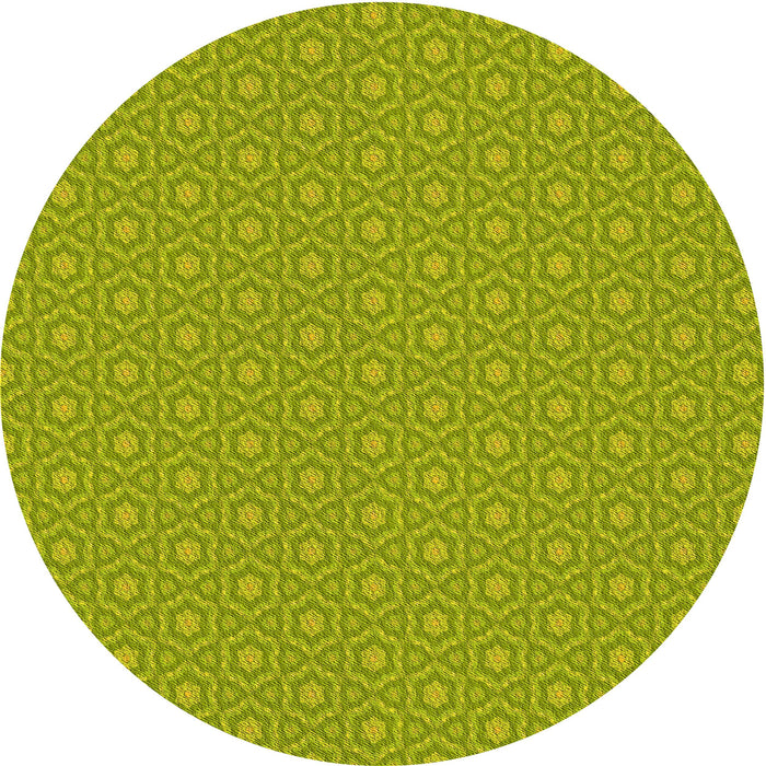 Square Patterned Neon Yellow Green Rug, pat569yw