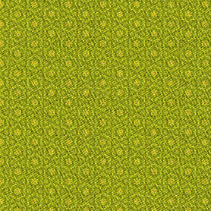 Round Patterned Neon Yellow Green Rug, pat569yw