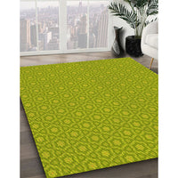 Patterned Neon Yellow Green Rug, pat569yw