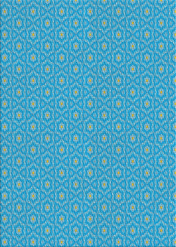 Patterned Bright Turquoise Blue Novelty Rug, pat569