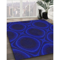 Patterned Earth Blue Novelty Rug, pat56