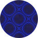 Sideview of Patterned Earth Blue Novelty Rug, pat56