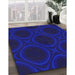 Patterned Earth Blue Novelty Rug in Family Room, pat56