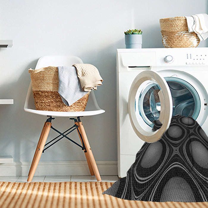 Machine Washable Transitional Midnight Gray Rug in a Washing Machine, wshpat57gry