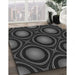 Patterned Midnight Gray Rug in Family Room, pat57gry