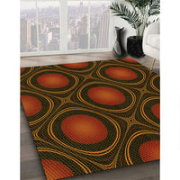 Patterned Saddle Brown Rug, pat57yw