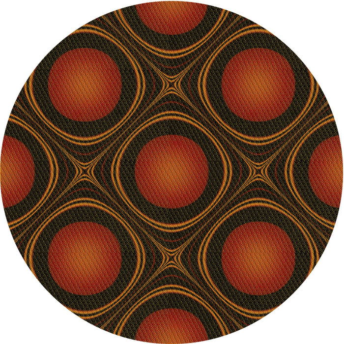 Square Patterned Saddle Brown Rug, pat57yw