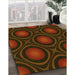 Machine Washable Transitional Saddle Brown Rug in a Family Room, wshpat57yw