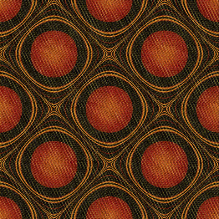 Round Patterned Saddle Brown Rug, pat57yw