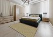 Patterned Brown Rug in a Bedroom, pat570brn