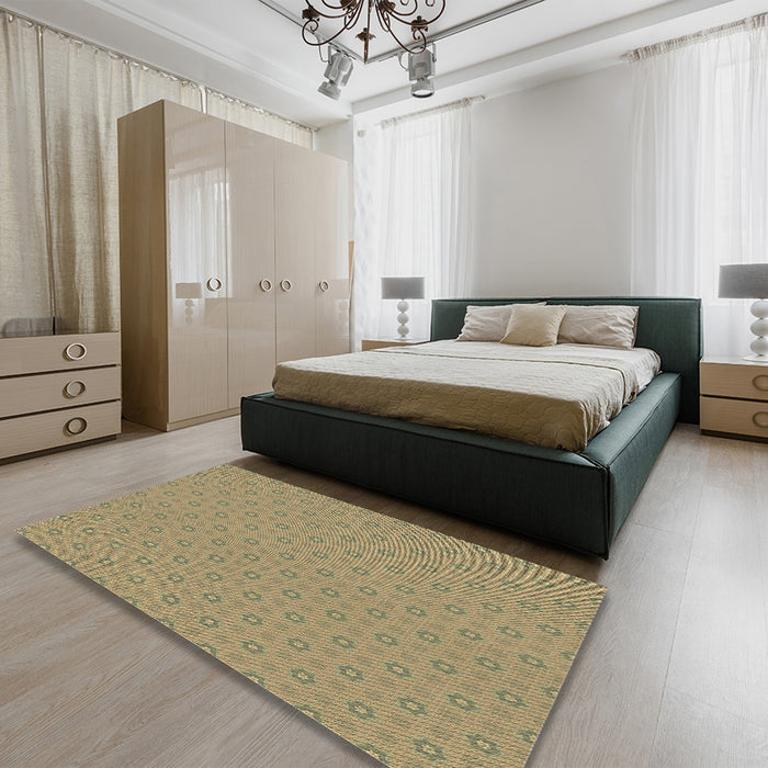 Patterned Brown Rug in a Bedroom, pat570brn