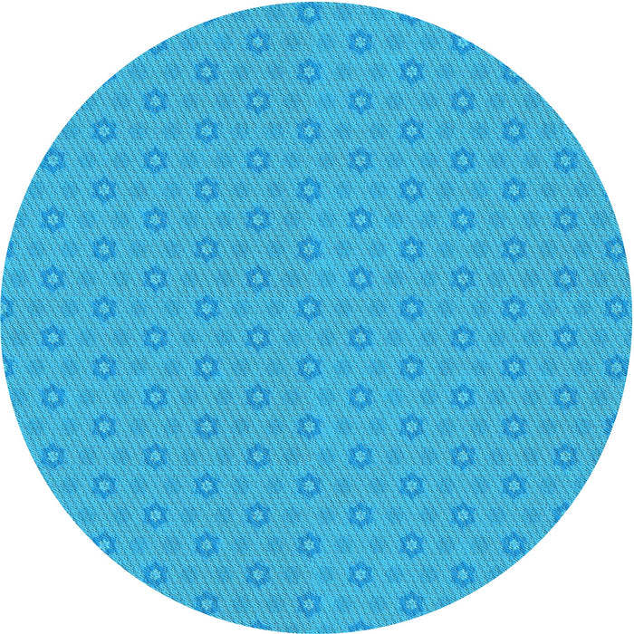 Square Machine Washable Transitional Deep Sky Blue Rug in a Living Room, wshpat570lblu